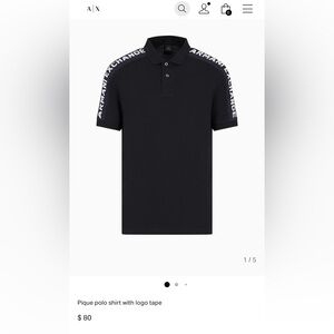 Armani Exchange Pique polo shirt with logo tape